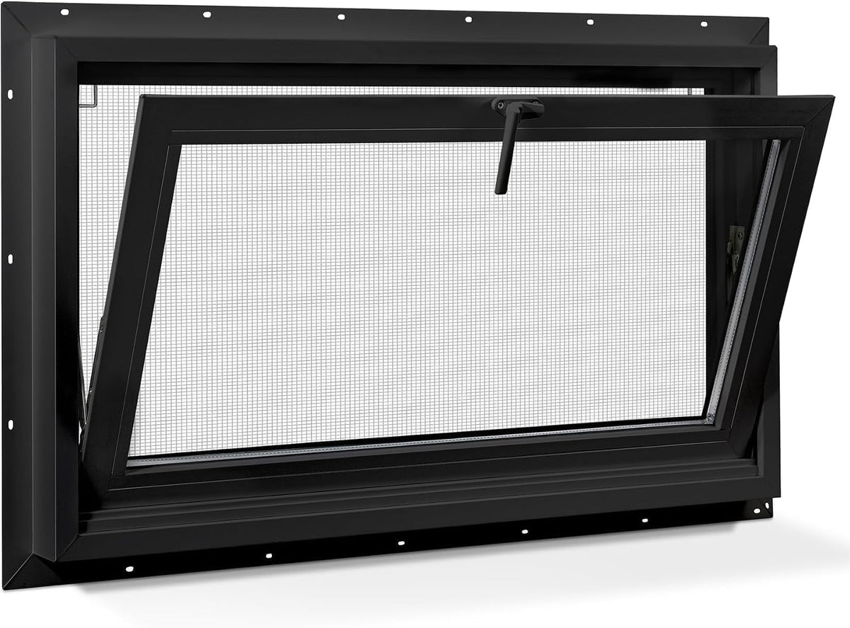 White Basement Window 32 X 14 Inches with Built-In Drainage (32x22Inch)
