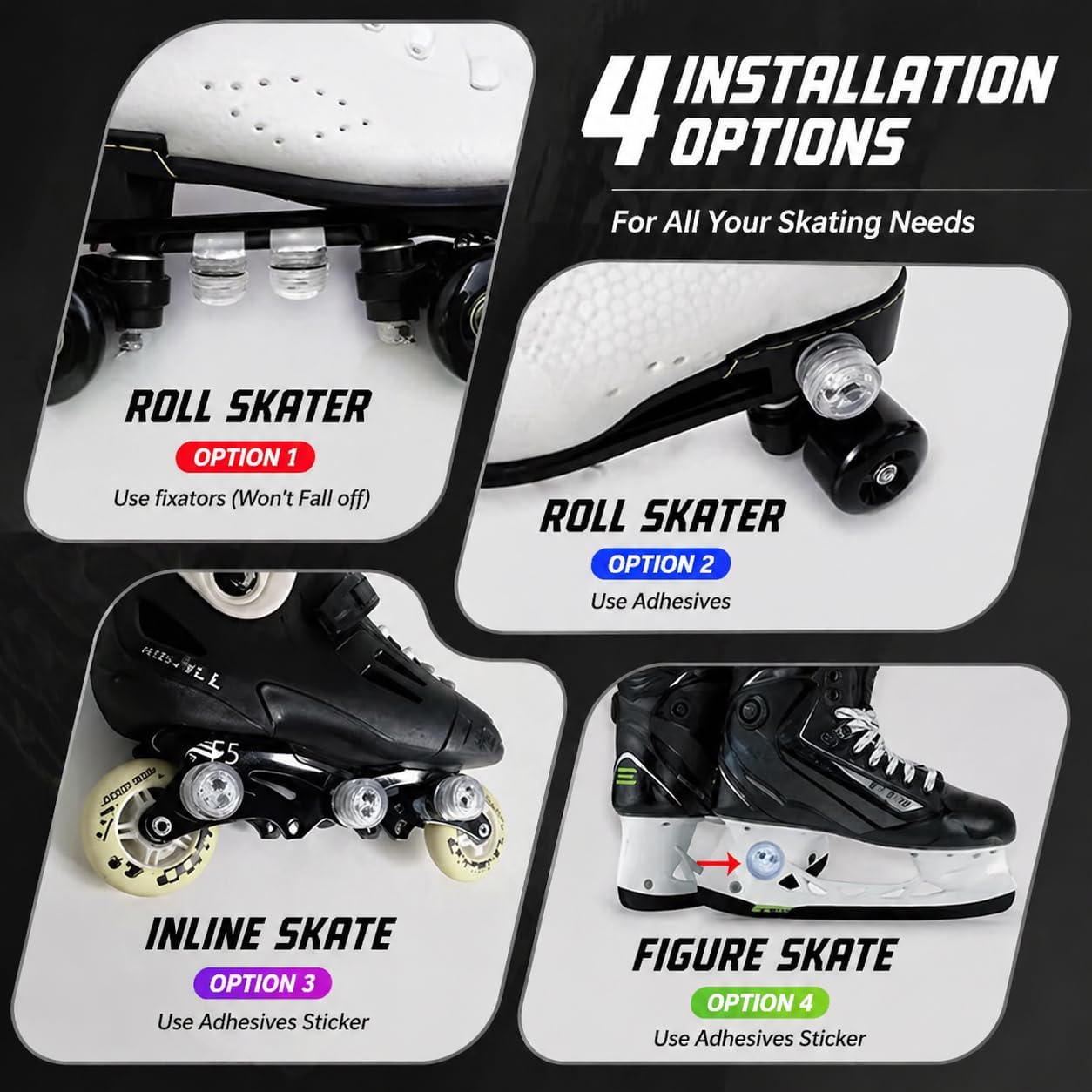 Roller Skate Lights,Accessories for Skate Skating,Lights LED Accessory for Quad Rink Skate Inline Skate Blade ice