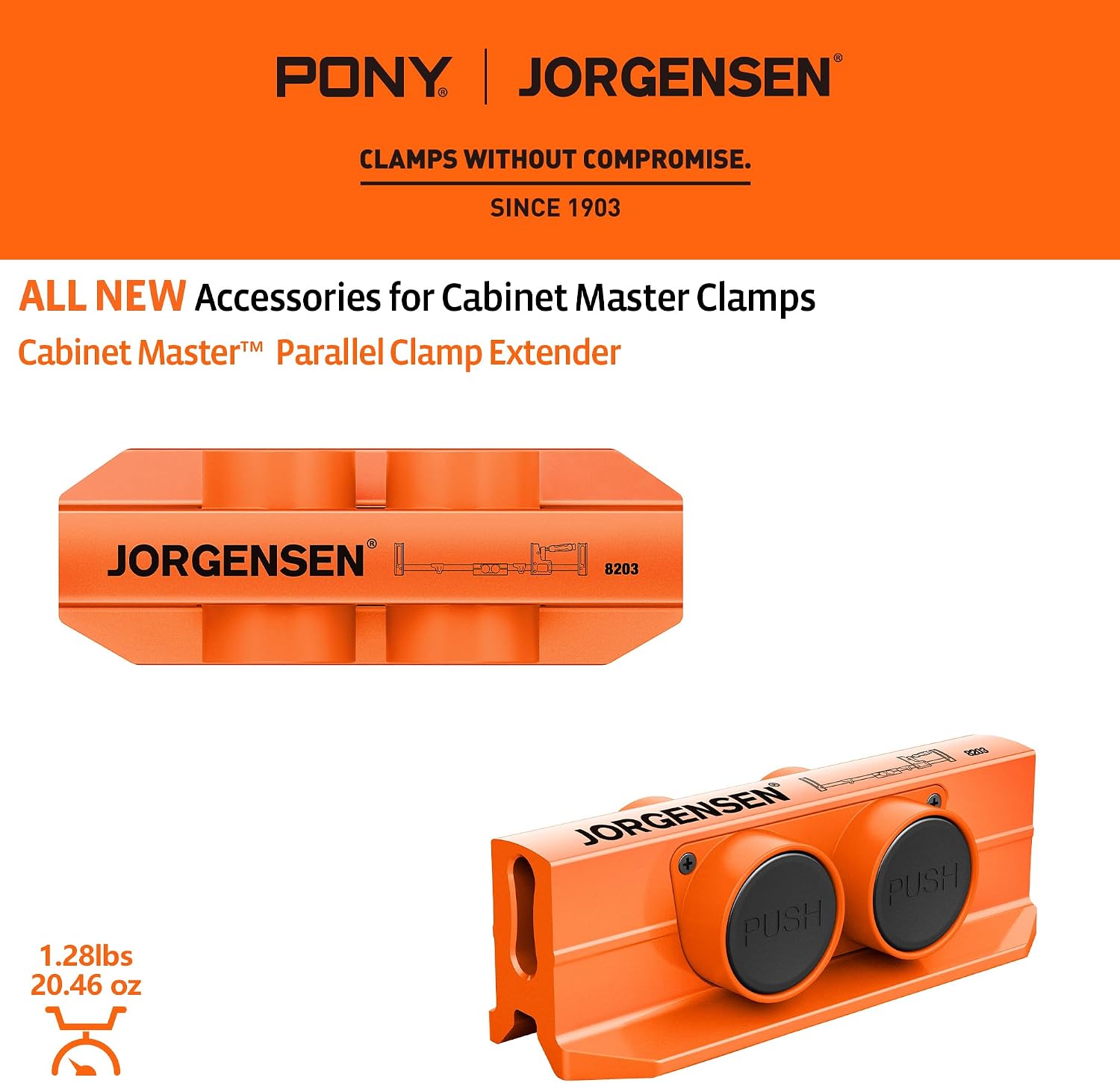 Parallel Clamp Extender, Heavy-Duty Aluminum Connector | 2200LBS Strength, Quick Tool-Free Lock, Extend Clamping