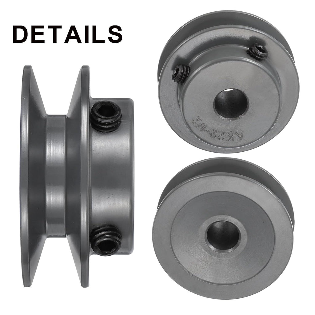 uxcell AK22-1/2 V-Belt Sheave 1/2" Bore, 2.2" OD, Single Groove Web Sheave