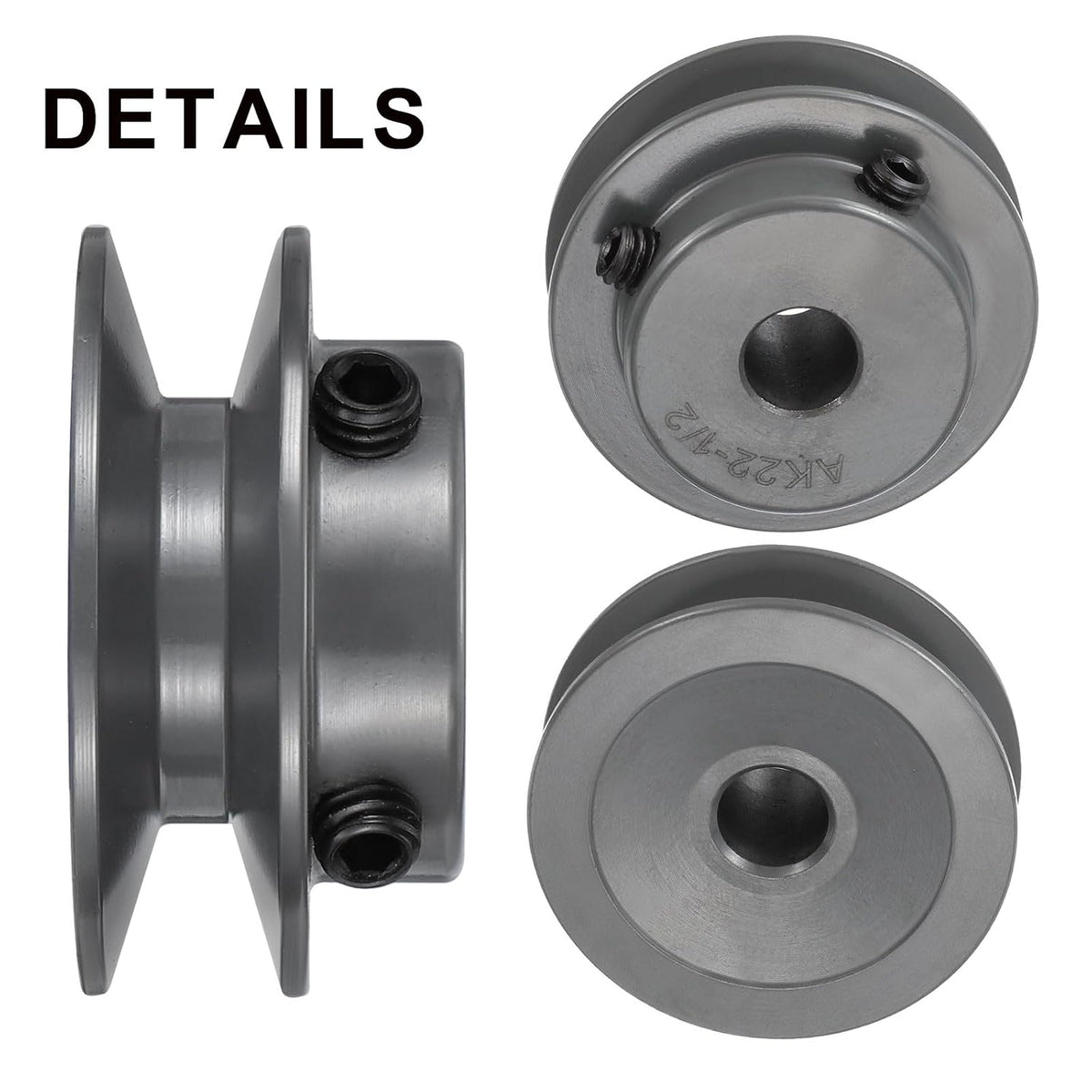 uxcell AK22-1/2 V-Belt Sheave 1/2" Bore, 2.2" OD, Single Groove Web Sheave