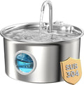 Cat Water Fountain Stainless Steel: Cat Fountain for Drinking - 88oz/2.6L Pet Water Fountain for Cats Indoor - Quiet