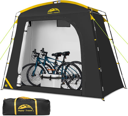 Bike Storage Shed Tent, Waterproof Portable Bicycle Cover Shed | 40% More Top Space for 2/3/4/5 Bikes,Clips Easy