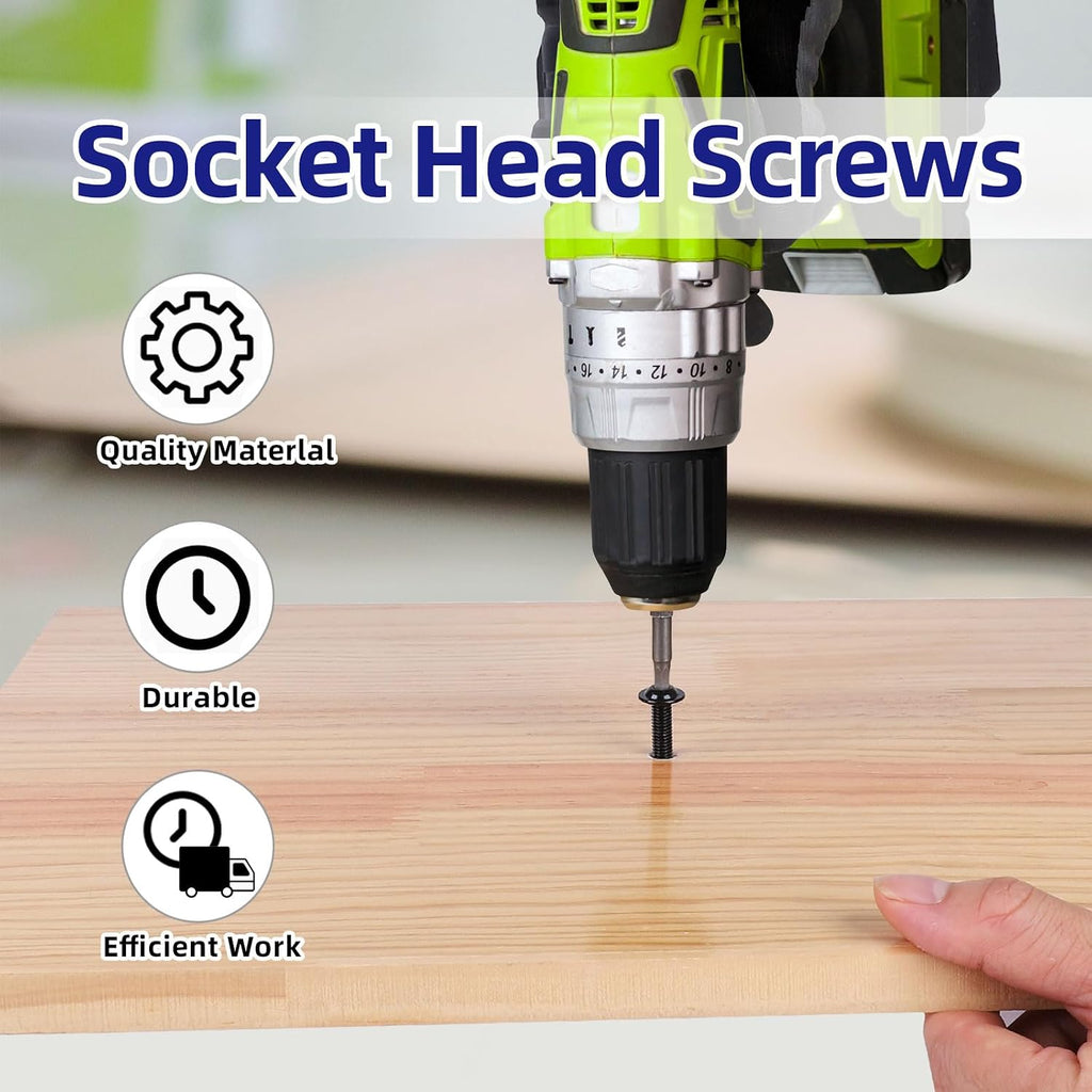 M8 x 25mm Flange Button Head Socket Cap Screws, Black Finish, 20 PCS