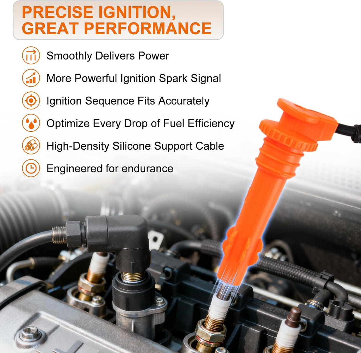 Ignition Coil and Spark Plug Wire with Caps Compatible with Polaris RZR S 4