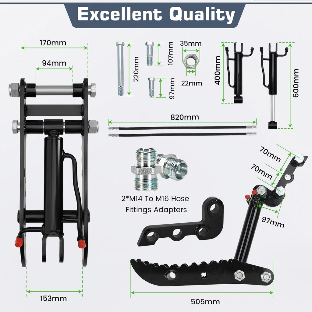 Mini Excavator Hydraulic Thumb for Typhon & Agt Mini Excavators under 3 Ton