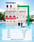 50A Spa GFCI Disconnect Panel, 240V IP66 Outdoor Breaker Box