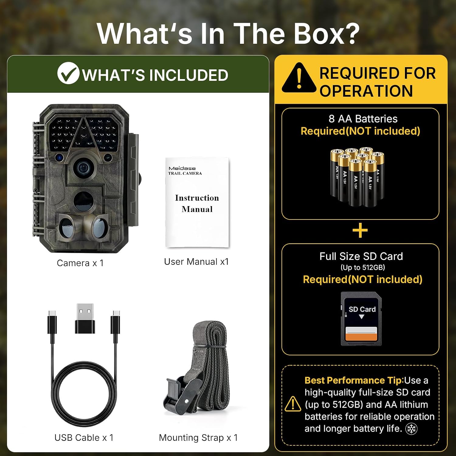 P70 (Non-Cellular,Non-WiFi) Trail Camera, 64MP 1296p, Game Cameras with No-Glow IR Night Vision, Motion Activated