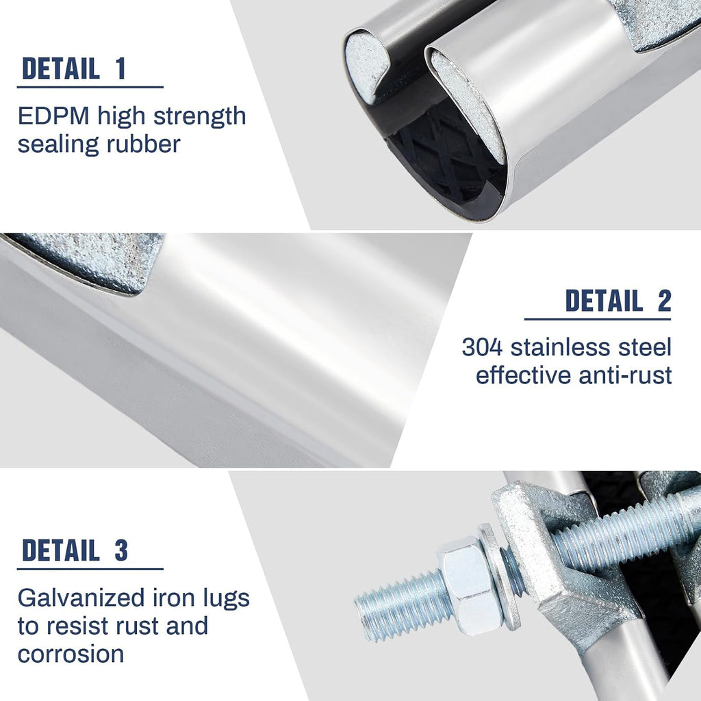 Hicarer 2 Pack 1/2 Inch Pipe Repair Clamp, 3” Long, Single Bolt