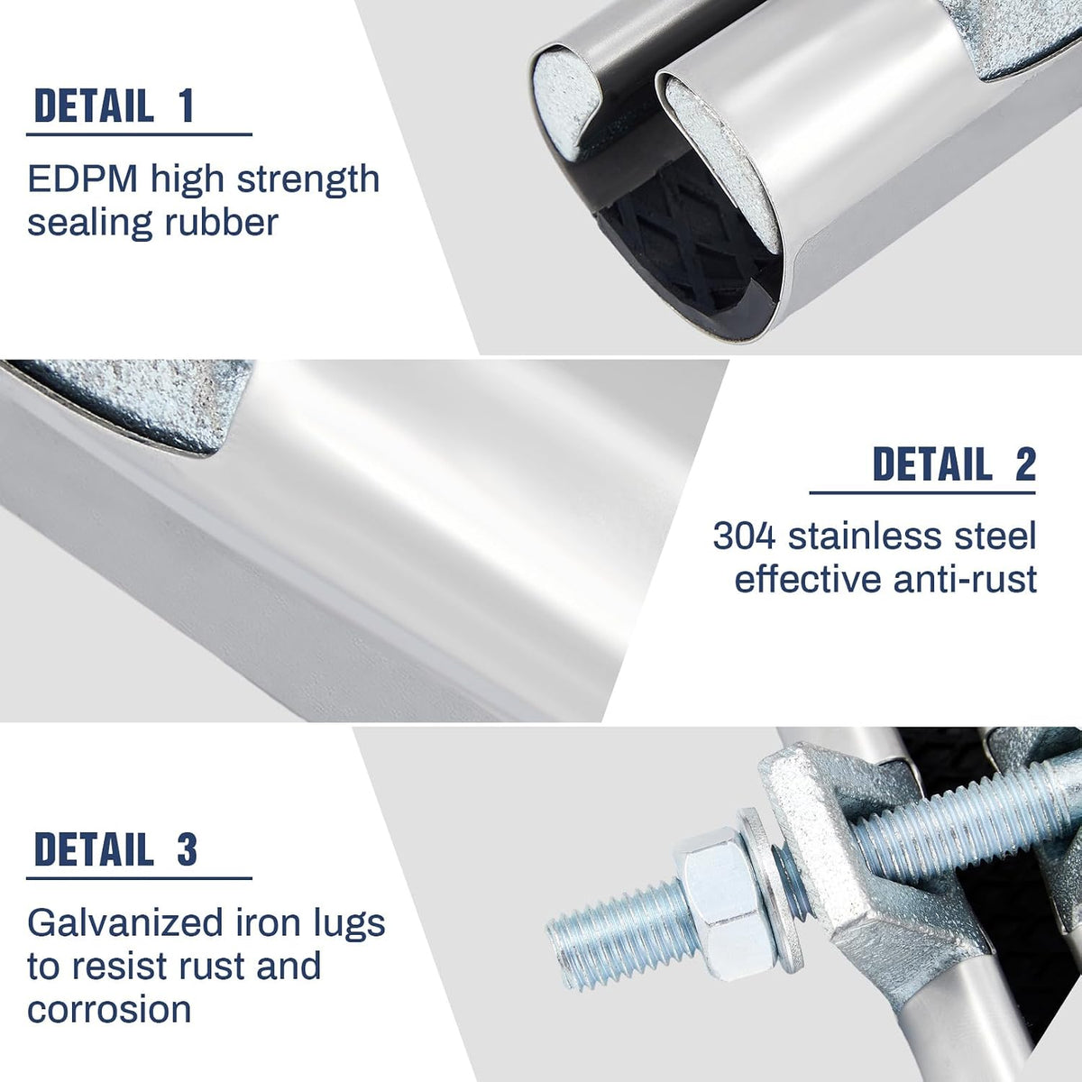 Hicarer 2 Pack 1/2 Inch Pipe Repair Clamp, 3” Long, Single Bolt