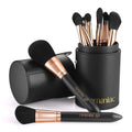 Makeup Brush Set Professional, 12 Pearlescent Wood Handle Makeup Brushes, Premium Cruelty-Free Synthetic Fiber Hair