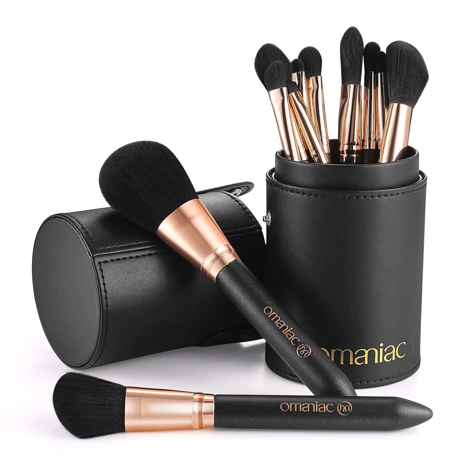 Makeup Brush Set Professional, 12 Pearlescent Wood Handle Makeup Brushes, Premium Cruelty-Free Synthetic Fiber Hair