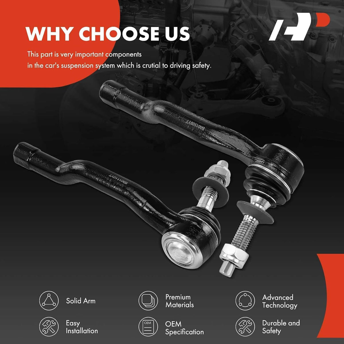 A-Premium Front Outer Tie Rod End, Compatible with Ford, Lincoln