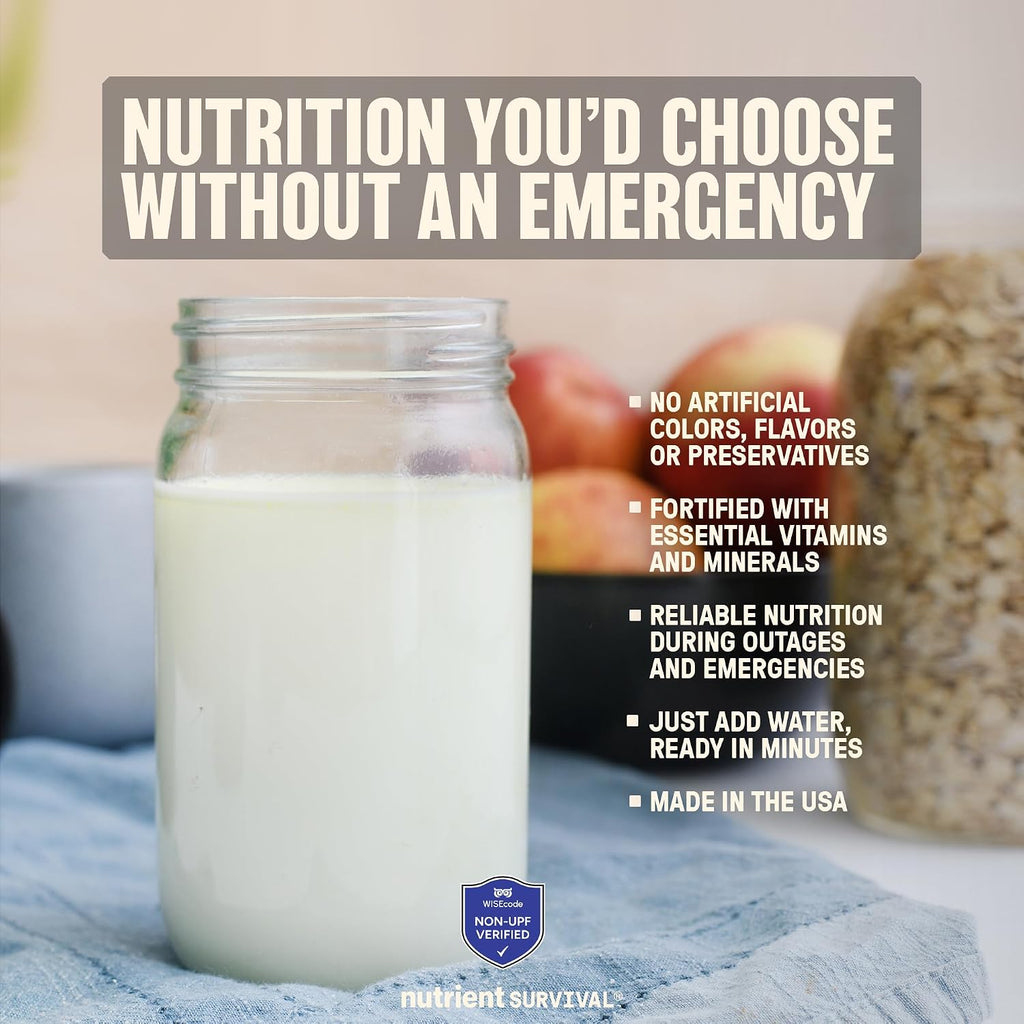 Vitamin Powdered Milk, Freeze Dried Prepper Supplies & Emergency Food Supply, 21 Essential Nutrients, Soy & Gluten