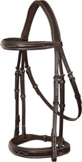 Exion Hunter Anatomic English Bridle for Horses – Padded Fancy Stitched Leather Bridle with Braided Reins – Ergonomic