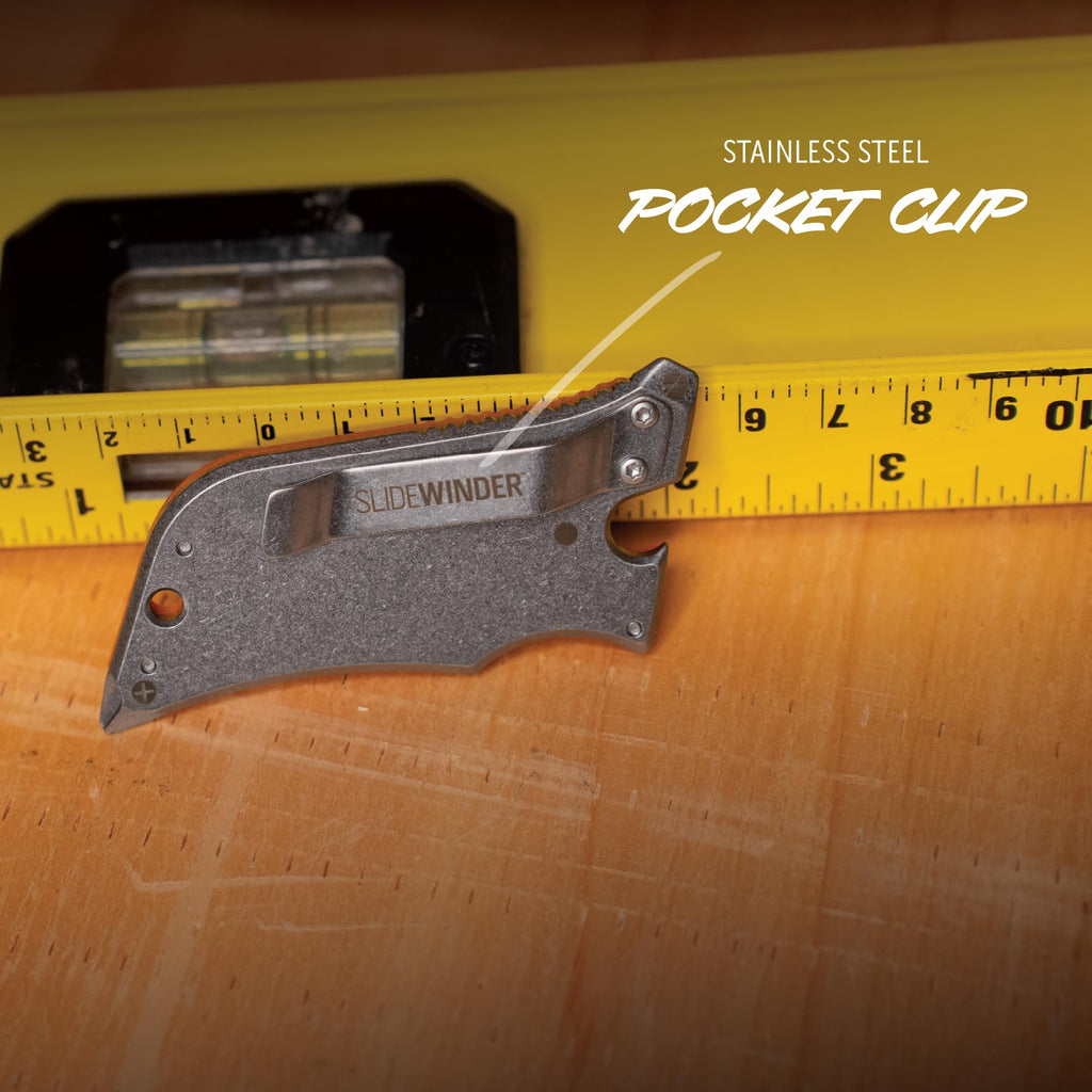 SlideWinder - Utility Knife Multitool with Standard Replaceable Razor Blade, Screwdrivers, Prybar, Bottle Opener and