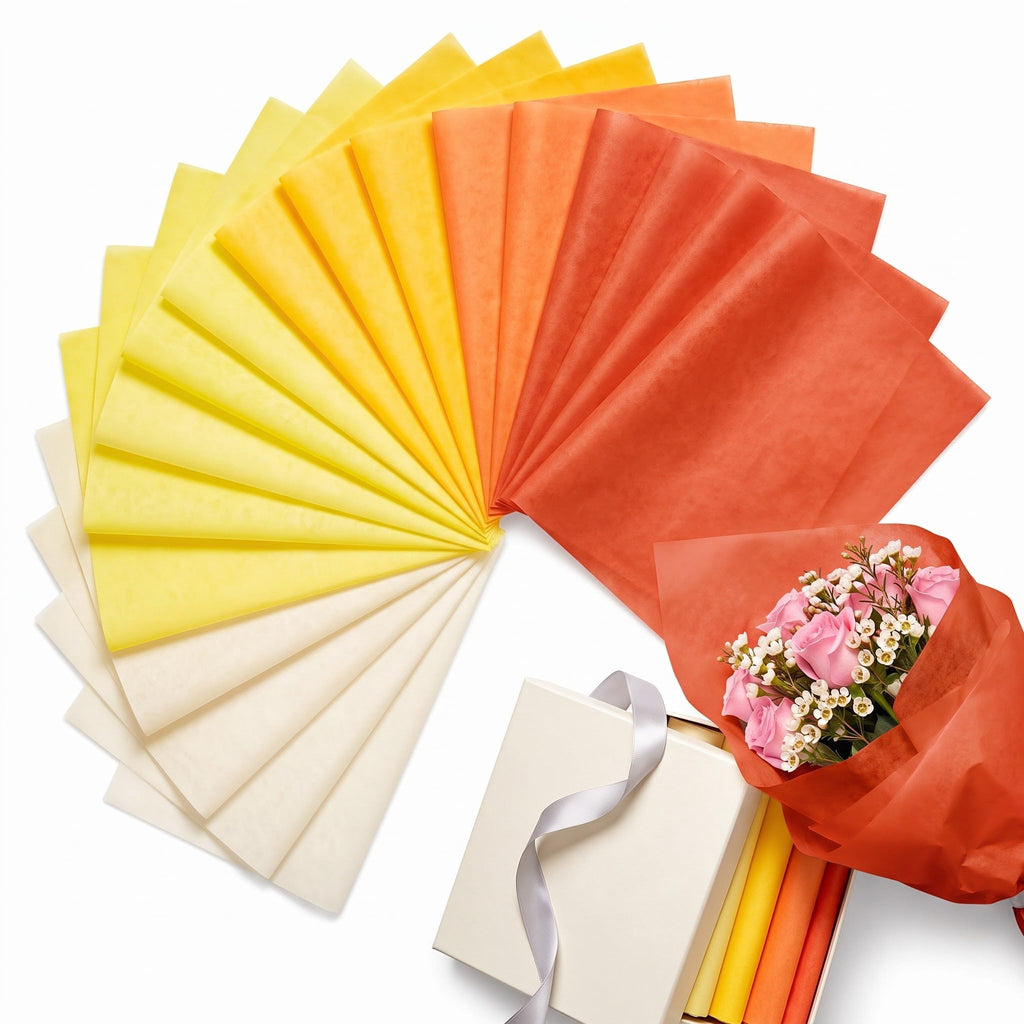 Assorted Yellow Tissue Paper 14x20in 150 Sheets Bulk Wrap in 5 Colors