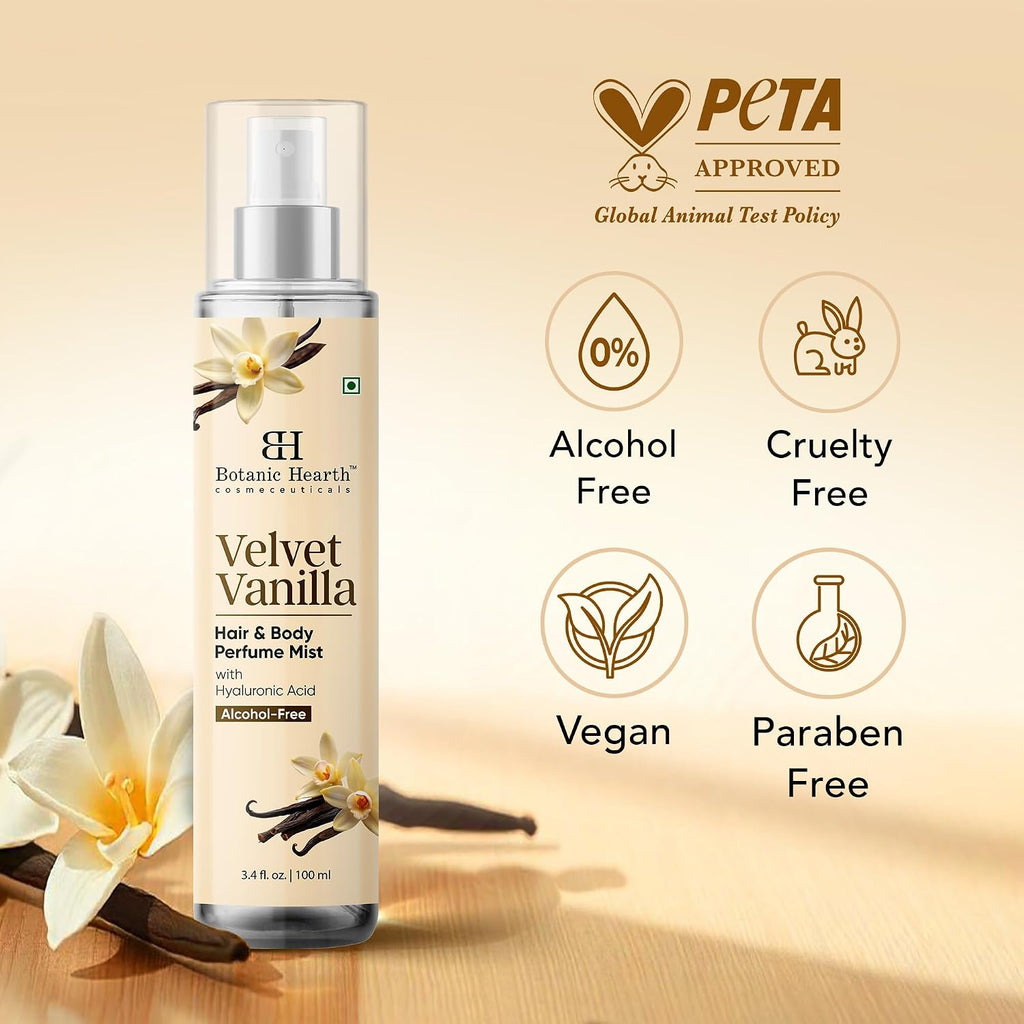 Vanilla Hair Perfume & Body Mist- 3.4 Fl oz | Long-Lasting Hair Deodorizer & Body Scent, Alcohol-Free Fragrance Hair