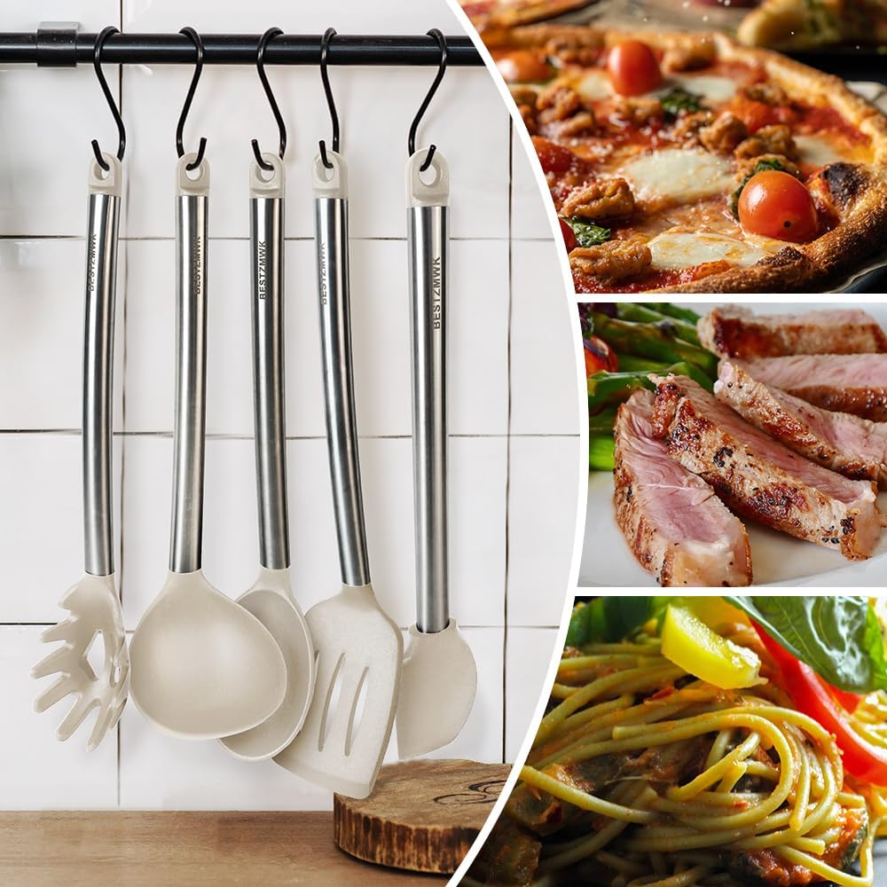 Kitchen Utensil Set-Silicone Cooking Utensils-33 Kitchen Gadgets & Spoons for Nonstick Cookware-Silicone and