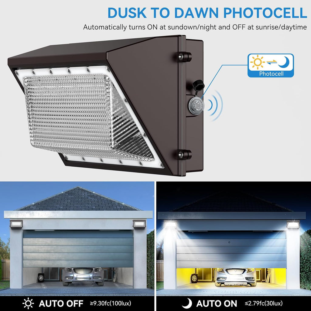 8 Pack 160W LED Wall Pack Light with Dusk to Dawn Photocell