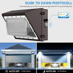 8 Pack 160W LED Wall Pack Light with Dusk to Dawn Photocell