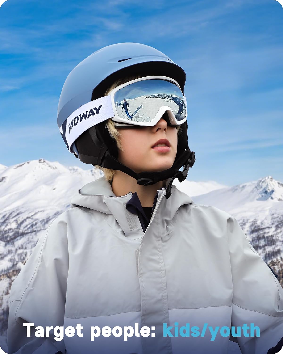 Kids Ski Goggles, Kids Snow Snowboard Goggles for Boys Girls Youth OTG