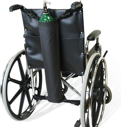 Oxygen Tank Holder for Wheelchair - D & E Cylinder Carrier Bag with Adjustable Straps - Heavy Duty, Waterproof, Easy