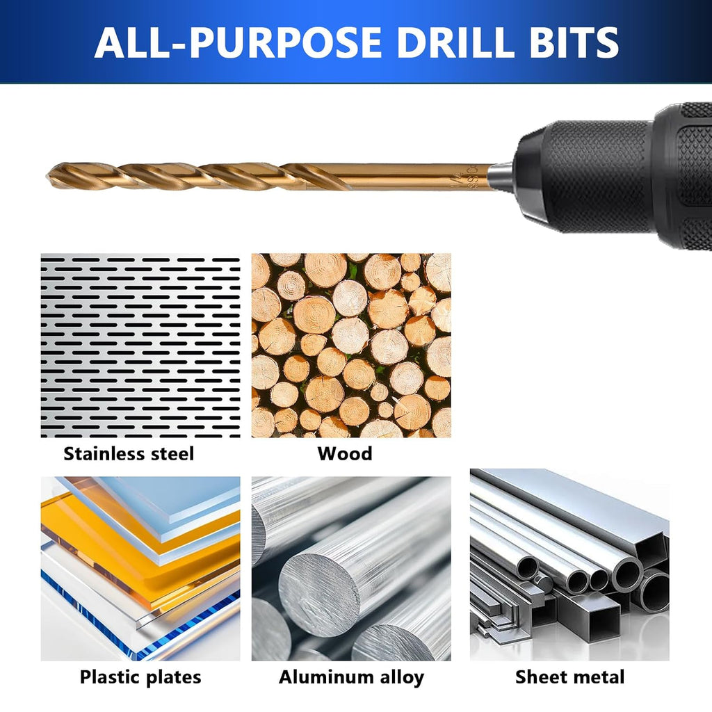 Cobalt Drill Bit Set - 29Pcs M35 HSS Twist Drill Bits