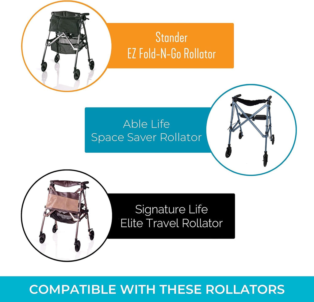 Replacement 6-inch Walker Wheels, 6 Inch Rollator-Wheels for Adults, Seniors, and Elderly, Compatible with Stander's