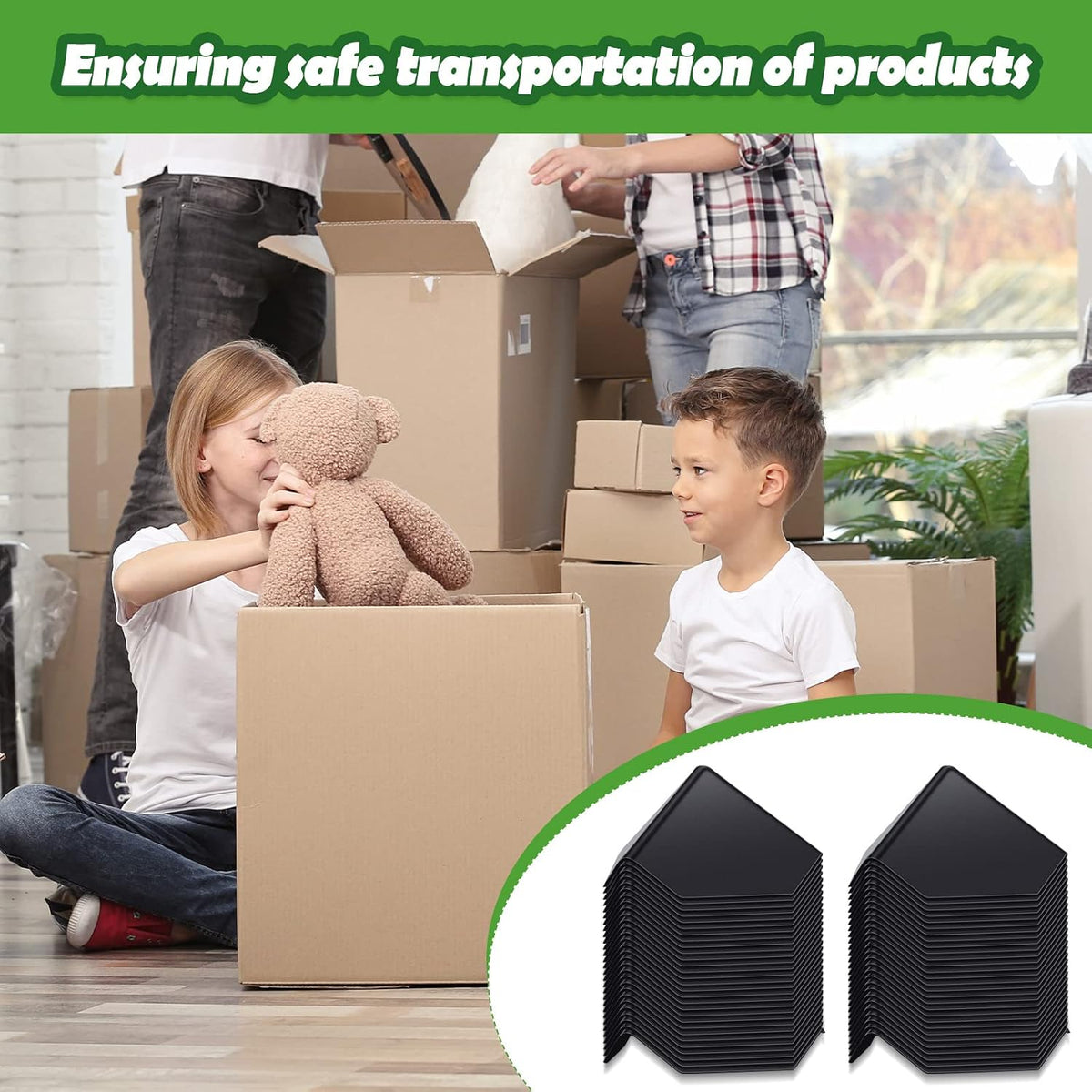 200 Pcs Shipping Box Corner Protectors Plastic Cardboard Corner Protectors Packaging Edge Guards Heavy Duty Express