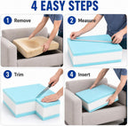 Couch Cushion Replacement, 27 x 24 x 6 in, 3-Layer High-Density Memory Foam Insert for Sofa, Chair and Bench