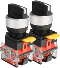 APIELE 22mm 2 Position Selector Switch 10A 440V Push Button Switch Maintained (Pack of 2)
