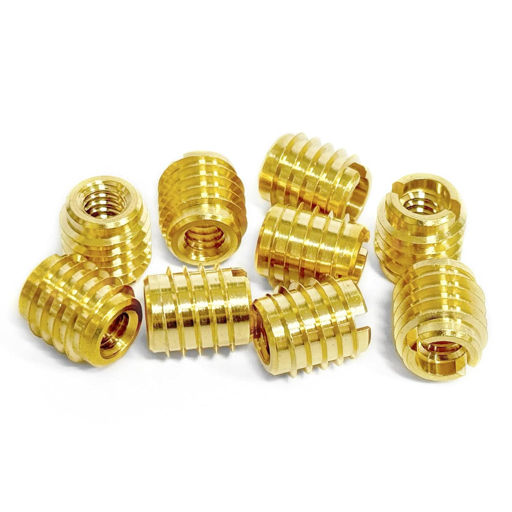 Threaded Inserts for Wood, Installation Kit, Brass, Includes M3-0.5 Knife Thread Inserts (10pcs), Drill, Installation Tool