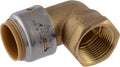 SharkBite Max 90 Degree Female Adapter Elbow, 3/4 Inch Push-to-Connect x 3/4 Inch FNPT, Brass Plumbing Fitting, UR314A
