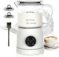 4-in-1 Electric Milk Frother and Steamer for Whole Milk, LED Touch Screen | Cold and Warm Foam Maker, Ceramic-Coated