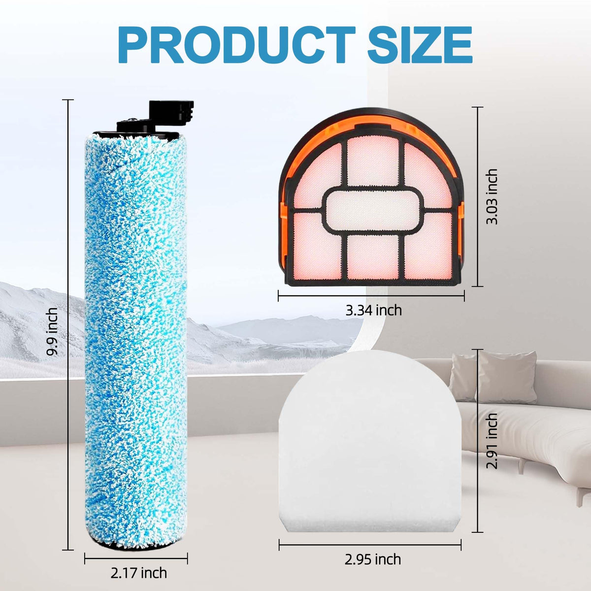 Replacement Roller and Filter for Shark HydroVac MessMaster Wet/Dry Vacuum