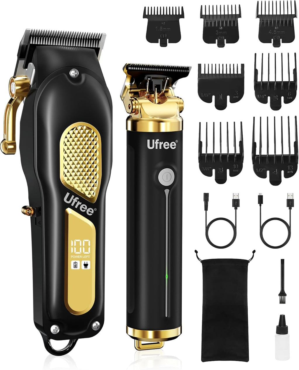 Cordless Hair Clippers for Men, Barber Clippers and Trimmers Set | 6500/7000 RPM Motors, Stainless Steel Blades, Zero