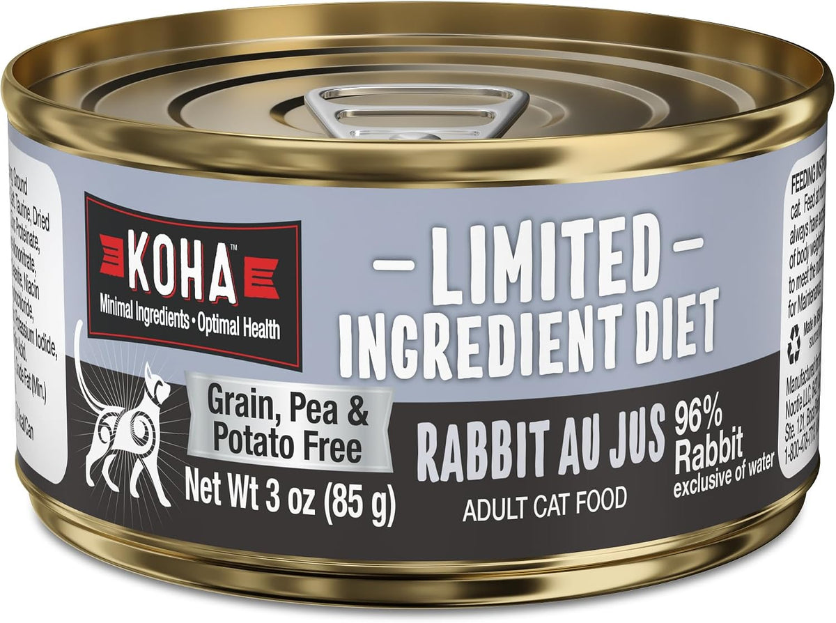 Limited Ingredient Diet Rabbit Pate Wet Cat Food, Novel Protein