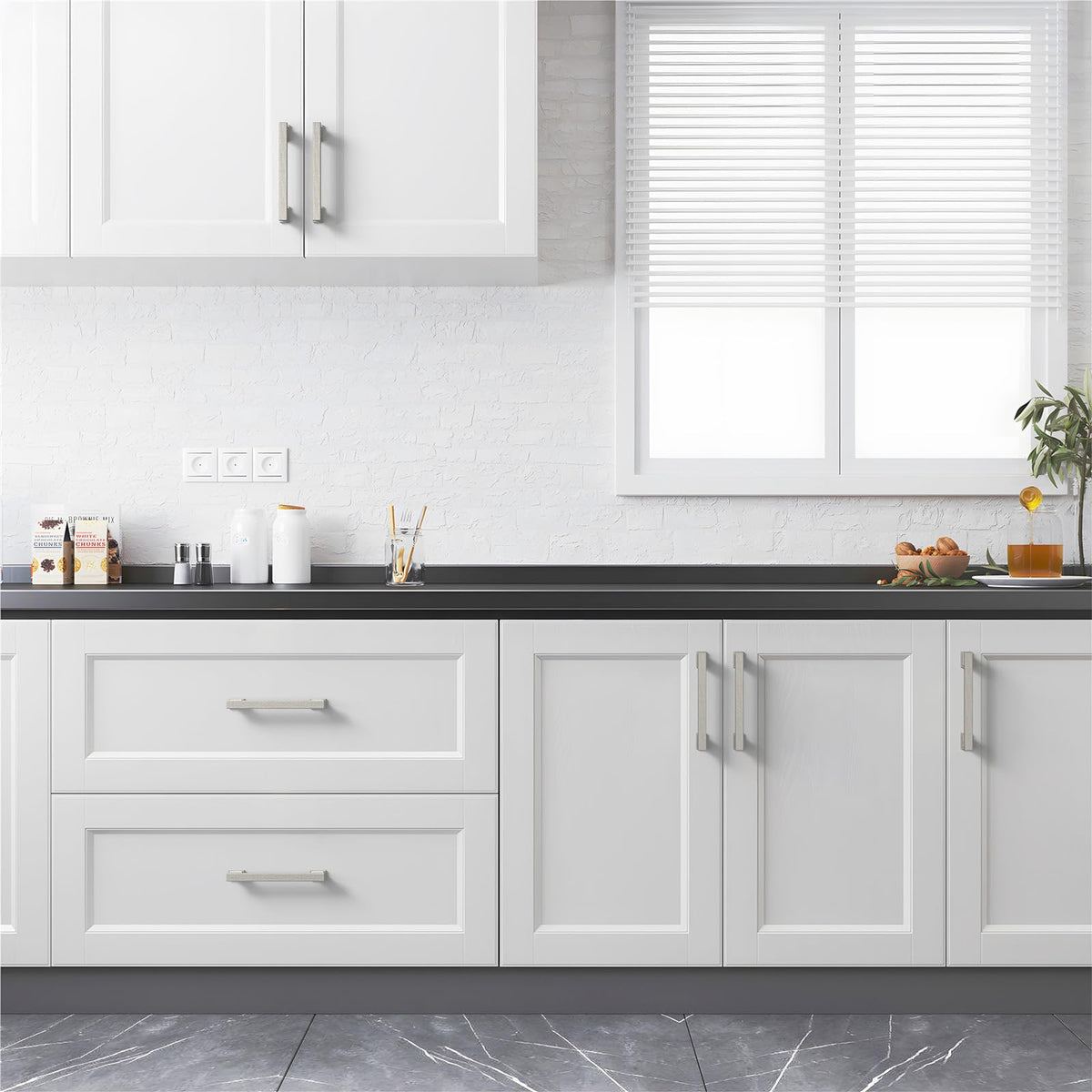 25 Pack 5 Inch Brushed Nickel Cabinet Pulls Solid Kitchen Handles