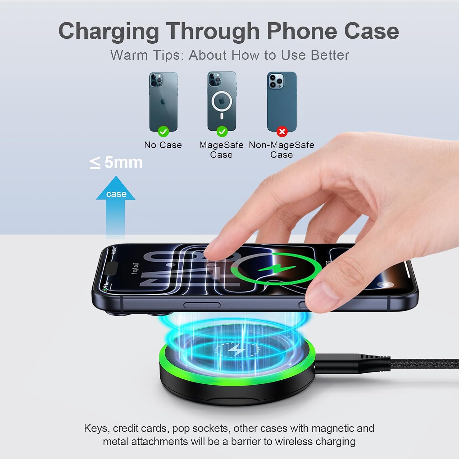 Super Fast Magnetic Wireless Charger Pad MagSafe 25W with 30W Power Adapter | Wireless Charger Mat for Google Pixel