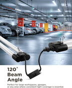 Sunco LED Shop Lights 4FT, Plug in Linkable, Black, 40W=150W