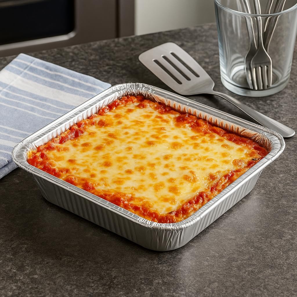 Disposable Aluminum Foil Pans, Half Size Steam Table Deep, 30 Pack, Silver, 2.5 Inches Deep (20 Pack)