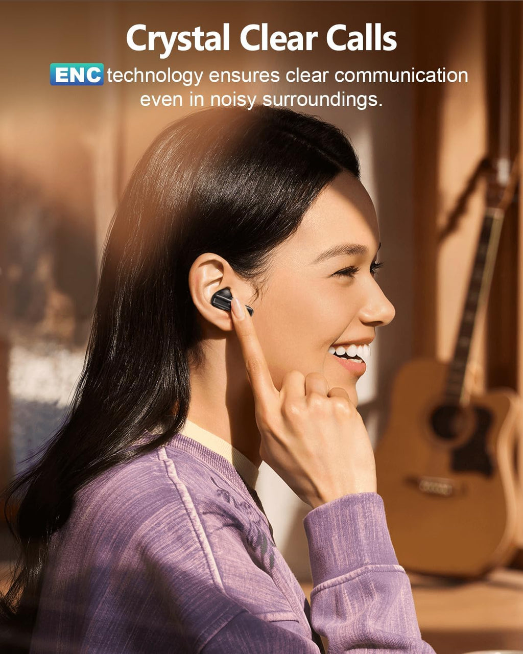 Wireless Earbuds Bluetooth Headphones, Ear Buds with Touch Screen, ANC ENC Noise Cancelling Transparency Mode, 40H