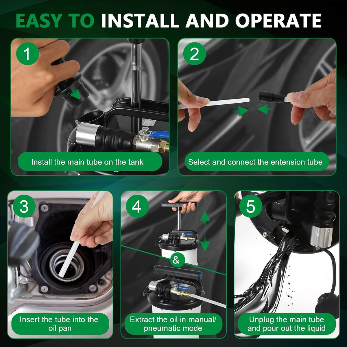 Oil Extractor Pump 7L Manual Pneumatic Fluid Extractor for Oil Change