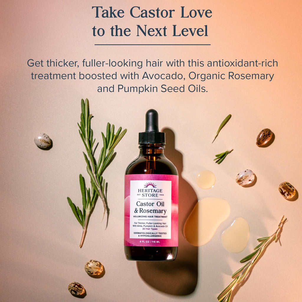Castor Oil and Rosemary Volumizing Hair Treatment, 4 oz