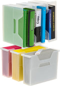 6-Pack Small Desktop File Box with Open Lid, Clear