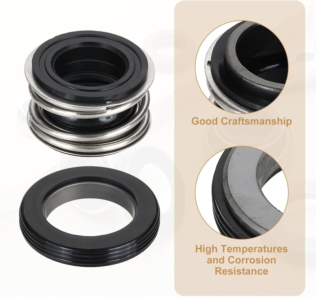 PATIKIL Mechanical Seal Kit, 25mm Gas Water Pump Replace Rubber Mechanical Shaft Seal Replacement Kit