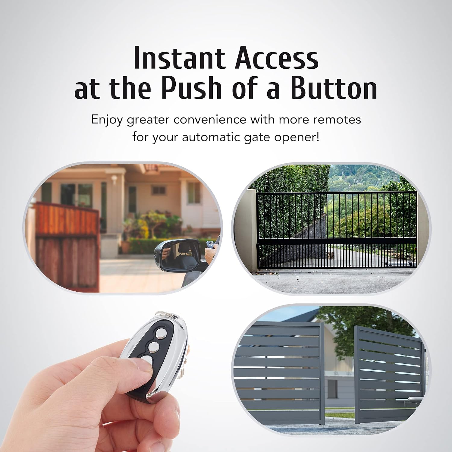 Remote Control for Automatic Gate Openers, Electric Smart Gate Opener with 100 Foot Range and Auto Close for Sliding