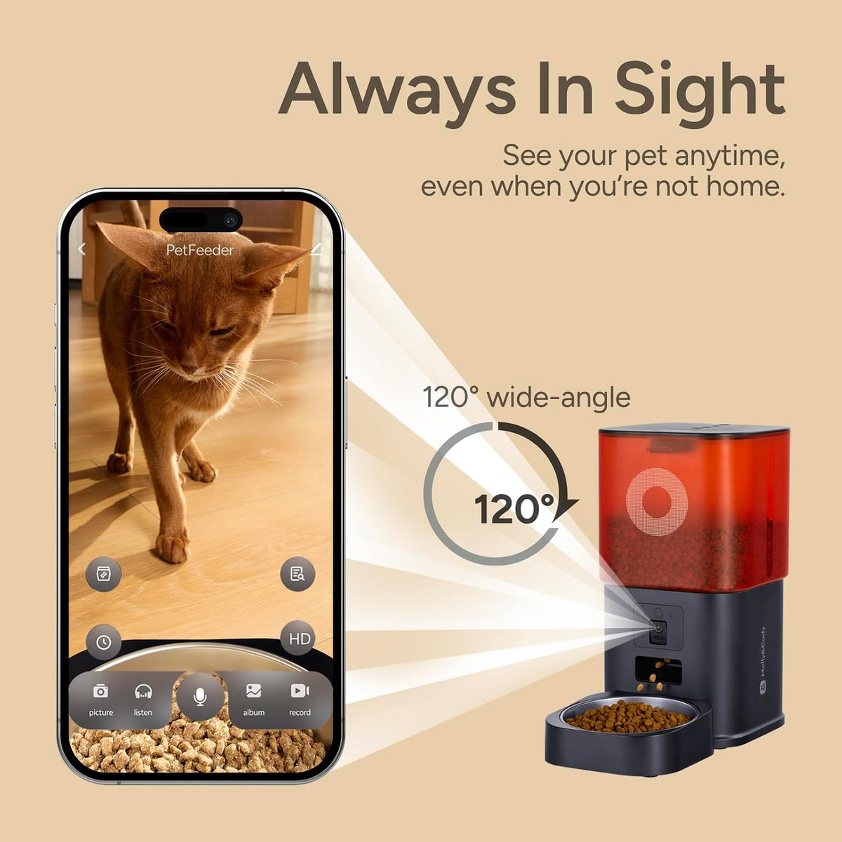 Automatic Cat Feeder with Camera: 6L Automatic Dog Feeder with 2-Way Audio Night Vision Dual Power Supply App Control