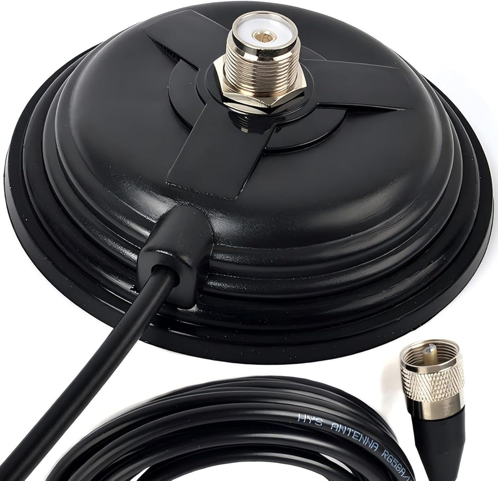 SO-239 Magnet Mount Style W/5M(16.4ft) RG58 Coaxial Cable PL-259 | 30.8 lbs Pull Strength Magnetic Base For